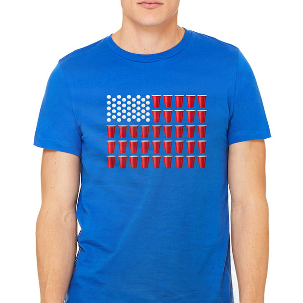 Men's Red Solo Cup American Flag Graphic T-Shirt
