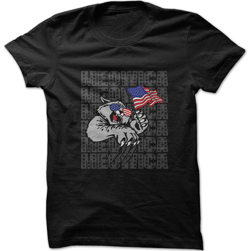 Men's Meowica American Flag Cat Graphic T-Shirt