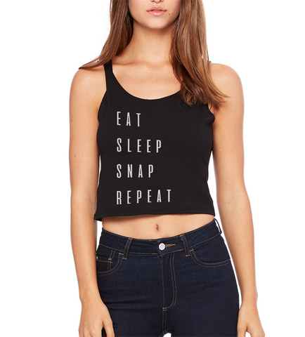 Eat Sleep Snap Repeat Crop Tee
