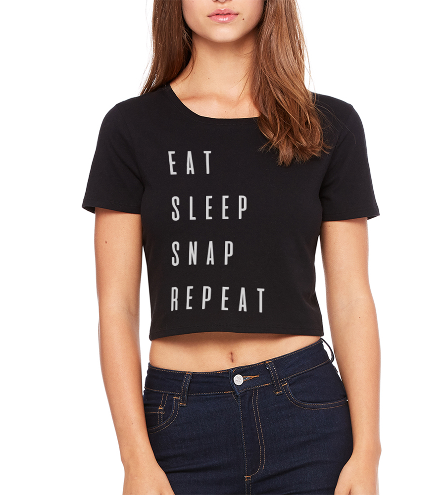 Eat Sleep Snap Repeat Crop Tee
